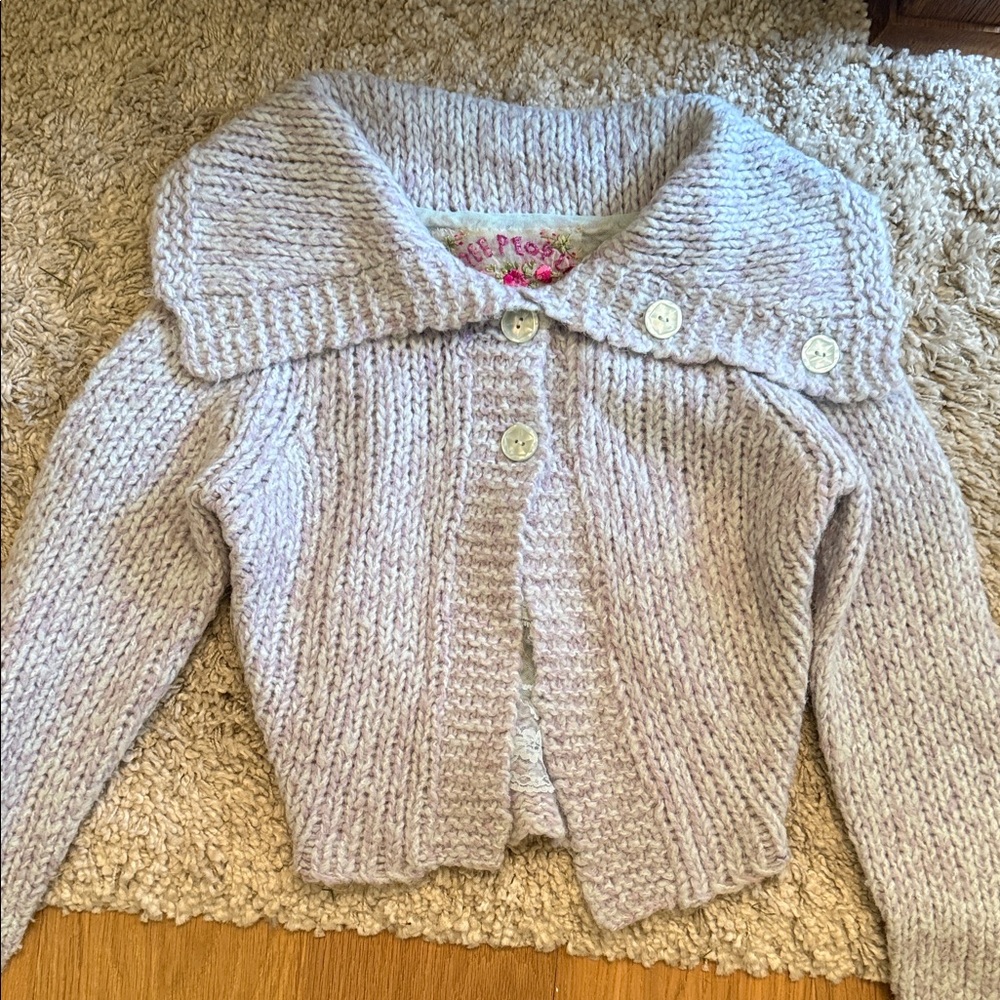 Cozy Sweater
Lavender and light blue